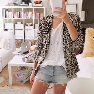 Zara Basic Leopard Print Blazer
